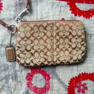 Vintage Brown Coach Women's Wristlet